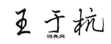 駱恆光王於杭行書個性簽名怎么寫