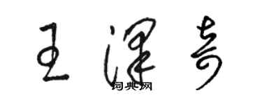 駱恆光王澤奇草書個性簽名怎么寫