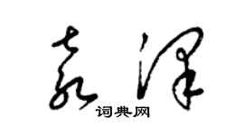 梁錦英袁澤草書個性簽名怎么寫