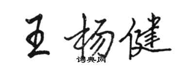 駱恆光王楊健行書個性簽名怎么寫