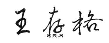 駱恆光王存格行書個性簽名怎么寫