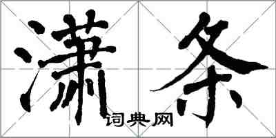 翁闓運瀟條楷書怎么寫