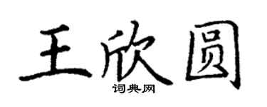 丁謙王欣圓楷書個性簽名怎么寫