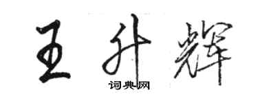 駱恆光王升輝行書個性簽名怎么寫