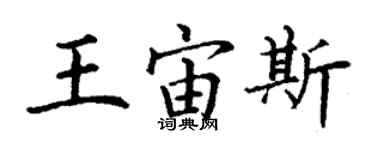 丁謙王宙斯楷書個性簽名怎么寫