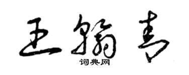 曾慶福王翰青草書個性簽名怎么寫