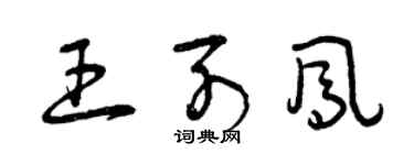 曾慶福王列鳳草書個性簽名怎么寫