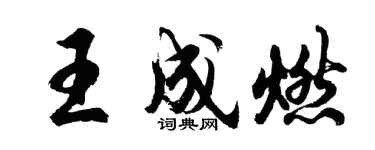 胡問遂王成燃行書個性簽名怎么寫