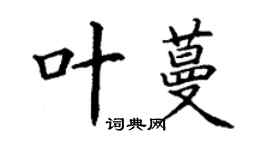 丁謙葉蔓楷書個性簽名怎么寫