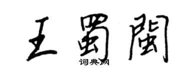 王正良王蜀閩行書個性簽名怎么寫