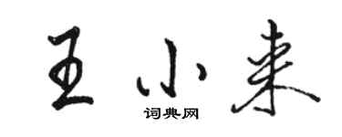 駱恆光王小來行書個性簽名怎么寫