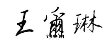 王正良王爾琳行書個性簽名怎么寫