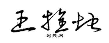 曾慶福王拴地草書個性簽名怎么寫