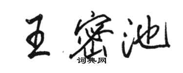駱恆光王密池行書個性簽名怎么寫