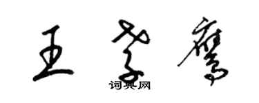 梁錦英王孝鷹草書個性簽名怎么寫