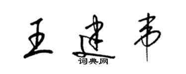 梁錦英王建韋草書個性簽名怎么寫