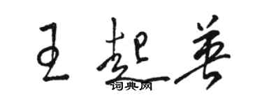 駱恆光王起英草書個性簽名怎么寫