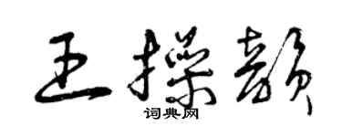 曾慶福王操韻草書個性簽名怎么寫