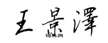 王正良王景澤行書個性簽名怎么寫