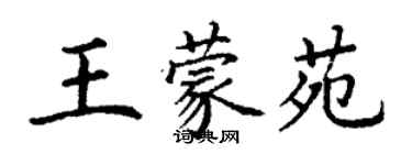 丁謙王蒙苑楷書個性簽名怎么寫