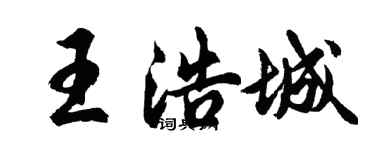 胡問遂王浩城行書個性簽名怎么寫