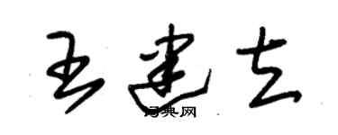 朱錫榮王建立草書個性簽名怎么寫