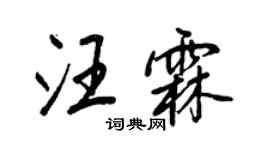王正良汪霖行書個性簽名怎么寫