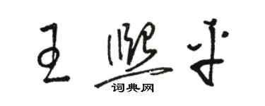 駱恆光王熙平草書個性簽名怎么寫