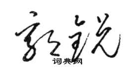 駱恆光郭銳草書個性簽名怎么寫