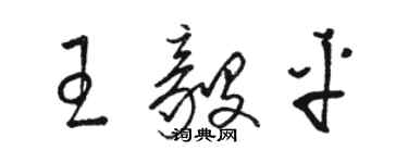 駱恆光王毅平草書個性簽名怎么寫