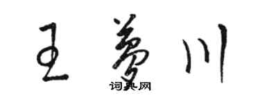 駱恆光王夢川草書個性簽名怎么寫