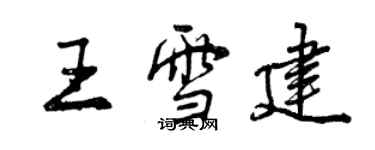 曾慶福王雪建行書個性簽名怎么寫