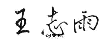 駱恆光王志雨行書個性簽名怎么寫