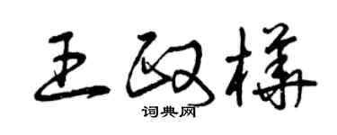 曾慶福王政樺草書個性簽名怎么寫