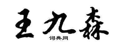 胡問遂王九森行書個性簽名怎么寫