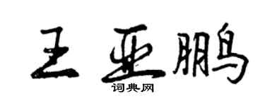 曾慶福王亞鵬行書個性簽名怎么寫