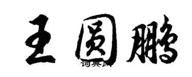 胡問遂王圓鵬行書個性簽名怎么寫