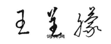 駱恆光王呈朦草書個性簽名怎么寫