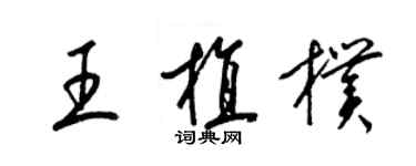 梁錦英王植朴草書個性簽名怎么寫