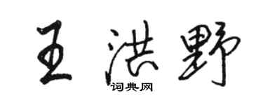 駱恆光王洪野行書個性簽名怎么寫
