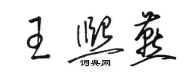 駱恆光王熙燕草書個性簽名怎么寫