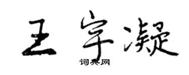 曾慶福王宇凝行書個性簽名怎么寫