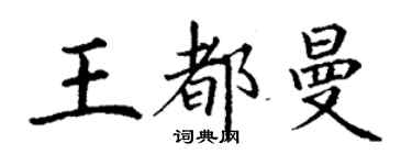 丁謙王都曼楷書個性簽名怎么寫