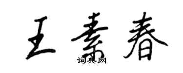 王正良王素春行書個性簽名怎么寫
