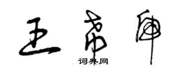 曾慶福王希虎草書個性簽名怎么寫