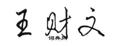 駱恆光王財文行書個性簽名怎么寫