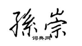 王正良孫崇行書個性簽名怎么寫