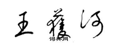 梁錦英王獲河草書個性簽名怎么寫