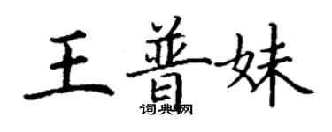 丁謙王普妹楷書個性簽名怎么寫