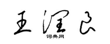 梁錦英王潤良草書個性簽名怎么寫